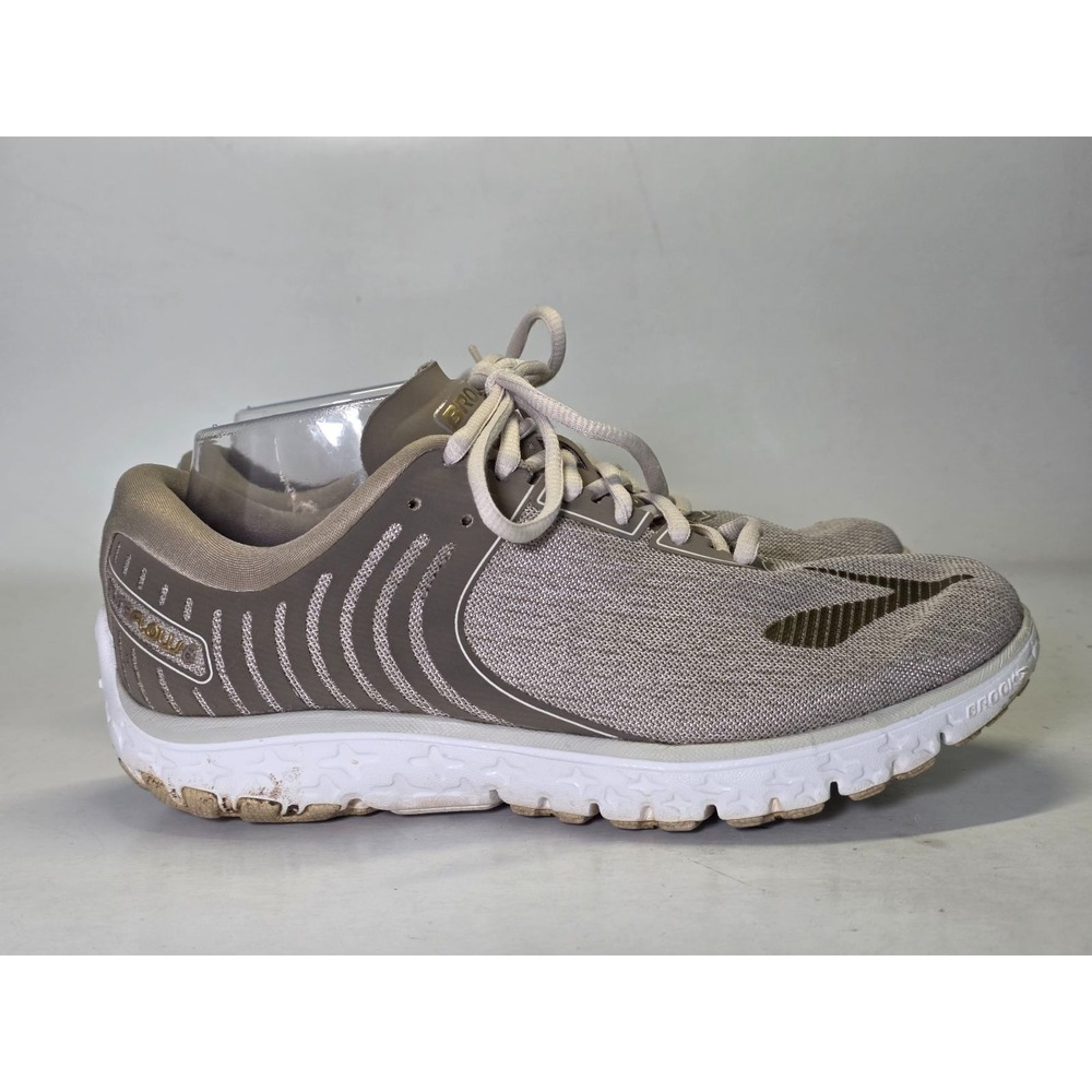 Brooks Pure Flow 6 Women's Sneakers Size 9 M Beige White Gray Mesh Running Shoes